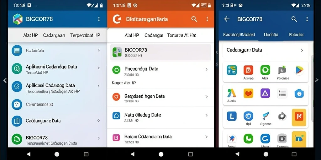 Antarmuka pengguna <strong>BIGCOR78</strong> yang sederhana dan intuitif untuk cadangan data.
