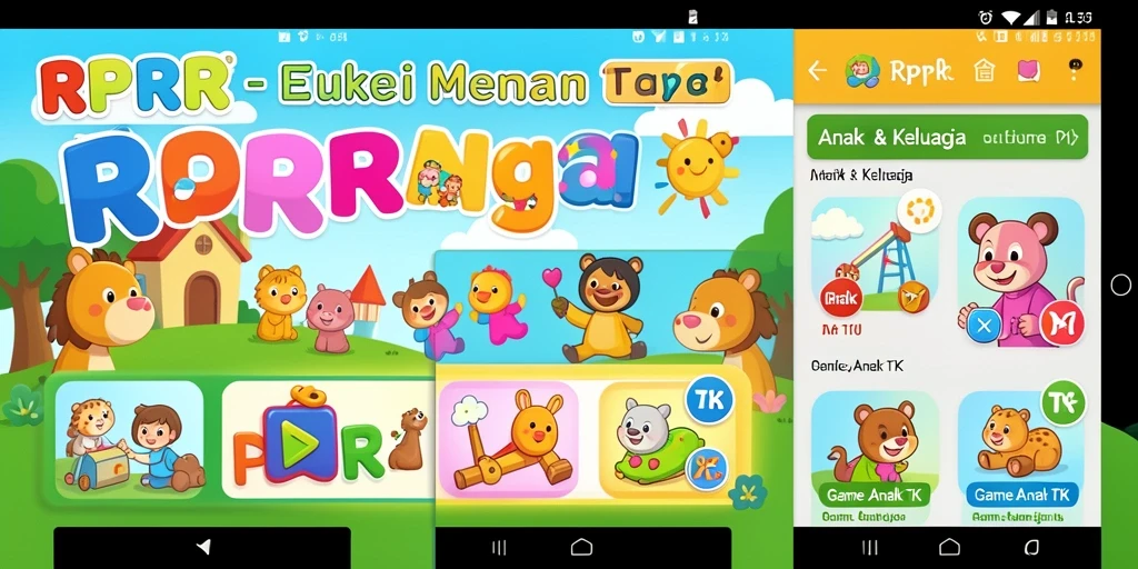 Antarmuka aplikasi RPRR yang menarik untuk anak-anak belajar sambil bermain.